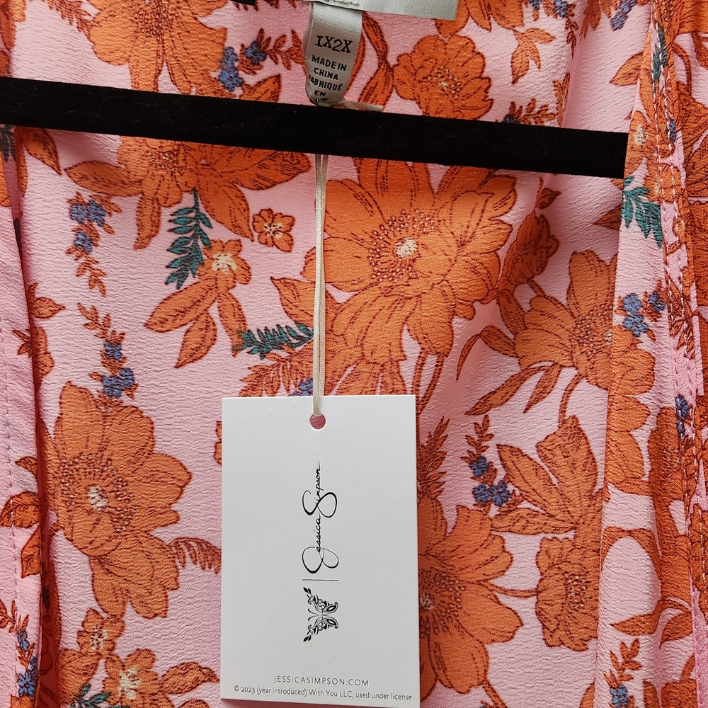 Jessica Simpson Vibrant Floral Kimono Top - Picture 3 of 5